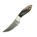 4 Inch Horn Curve Damascus Drop Hunter Knife with Balance