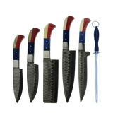 Shadow Forge Elite Damascus Chef Set - Liberty Edition