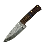 4.5 Inch Azure Ridge Nomad Knife - Premium Quality Damascus Curved Drop Outdoor Tool