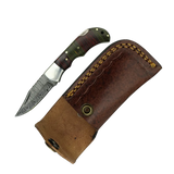 3 Inches Stripe Ridge Damascus Folding Knife with Modern Design