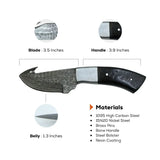 3.5 Inch Tundra Damascus Gut Hook Knife for Hunting Tasks - FWOSI