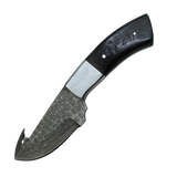 3.5 Inch Tundra Damascus Gut Hook Knife for Hunting Tasks