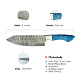 Azure Canyon Damascus Chef Knives Collection - Premium Culinary Essentials - FWOSI