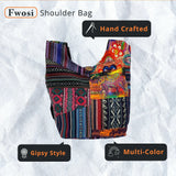 Casual Patchwork Crossbody Bag Artisan-Made Cotton Fabric: Hand-Stitched with Love from Nepal - FWOSI