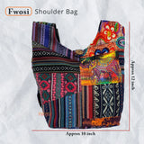 Casual Patchwork Crossbody Bag Artisan-Made Cotton Fabric: Hand-Stitched with Love from Nepal - FWOSI