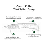 3 Inch Marble Drift Damascus Curved Drop Point Hunting Knife - FWOSI