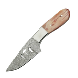 Damascus Hunting Knife with Crimson Handle – 4 Inch Symbol of Strength and Faith