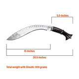15 inches Salyani Kukri Knife - Historic Handmade Full Tang Kukri - Survival kukri blade