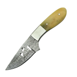 Elegant 5 Inch Triple Cross Ivory Damascus Hunter Knife for Faith-Inspired Collectors