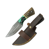 4 Inch Emerald Ridge Damascus Arc Drop Hunter Knife - FWOSI