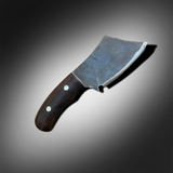 4" Hand Forged Custom Pocket Knife, Handmade Knife, Leather Knife Sheath - FWOSI
