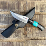 Handy Small Pocket Knife with Turquoise Full Tang Handle, Bush Craft Knife - FWOSI