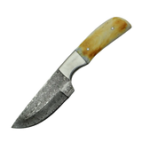 4 Inch Ivory Trail Damascus Full Belly Drop Hunter Knife - FWOSI