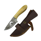 4 Inch Ivory Vista Damascus Full Belly Drop Hunter Knife - FWOSI