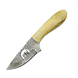 Ivory Vista 4 Inch Damascus Drop Hunter Knife - Artful Precision for Everyday Use