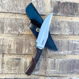 Handmade Pocketknife with Sheath, Small Bowie Sharp and Functional EDC & Bushcraft Knife