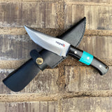 Handy Small Pocket Knife with Turquoise Full Tang Handle, Bush Craft Knife