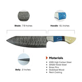 Sapphire Forge Damascus Chef Knife Set for Exceptional Culinary Precision - FWOSI