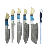 Sapphire Forge Damascus Chef Knife Set for Exceptional Culinary Precision