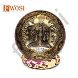 10.5 Inch Meditation Ring Healing Sound Yogi Carving Tibetan Bowl - FWOSI