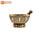 10 Inch Handmade Tibetan Singing Bowl - Lord Buddha Carving - FWOSI