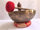 13 Inch Full Moon Tibetan Singing Bowl Set with Mallet & Cushion | Antique Sound Bowl Mindfulness Bell for Yoga, Meditation | Self-Care Gift - FWOSI