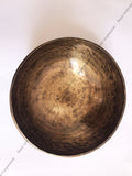 13 Inch Full Moon Tibetan Singing Bowl Set with Mallet & Cushion | Antique Sound Bowl Mindfulness Bell for Yoga, Meditation | Self-Care Gift - FWOSI