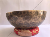13 Inch Full Moon Tibetan Singing Bowl Set with Mallet & Cushion | Antique Sound Bowl Mindfulness Bell for Yoga, Meditation | Self-Care Gift - FWOSI