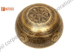 13 Inch Yogi Carving Tibetan Singing Bowl with Mallet & Cushion | Antique Sound Bowl for Yoga Therapy | Healing Bowl | Meditation Bowl - FWOSI