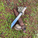 14.5 Inch Hand-Forged Kukri | Decorative Collectible with Bone & Leather Handle - FWOSI