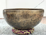 16 Inch Antique Tibetan Singing Bowl with Mallet | Mindfulness Bell Sound Bowl for Yoga | Healing Bowl | Meditation Bowl | Self-Care Gift - FWOSI
