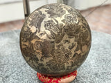 16 Inch Ganesh Carving Tibetan Singing Bowl Mallet & Cushion | Antique Sound Bowl Mindfulness Bell for Yoga Therapy and Meditation - FWOSI