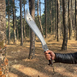 18.5 Inch Hand Forged Survival Machete Knife - Carbon Steel Outdoor Machete - FWOSI