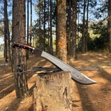 18.5 Inch Hand Forged Survival Machete Knife - Carbon Steel Outdoor Machete - FWOSI