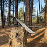 18.5 Inch Hand Forged Survival Machete Knife - Carbon Steel Outdoor Machete