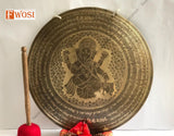 18.5 In Sound Bowls with Ganesh Carving, Mallet & Cushion, Tibetan Singing Gong Healing Bowl for Chakra, Yoga and Meditation, Sound Therapy - FWOSI