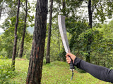 18 Inch Hand-Forged Jungle Machete | Decorative Collectible with Leather Sheath - FWOSI