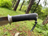 18 Inch Hand-Forged Jungle Machete | Decorative Collectible with Leather Sheath - FWOSI