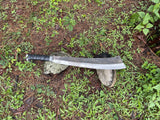 18 Inch Hand-Forged Jungle Machete | Decorative Collectible with Leather Sheath - FWOSI