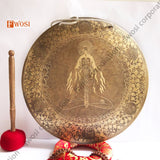 18 Inch Seven Chakra Gong | Exquisite Yogi Carving for Spiritual Harmony - FWOSI