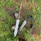18 Inch Viking Spear - Hand Forged Carbon Steel Throwing Razor Machete - FWOSI