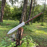 18 Inch Viking Spear - Hand Forged Carbon Steel Throwing Razor Machete