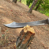 19.5 Inch Hand forged Machete | Survival Tool |Truck Leaf Spring | Full Tang Knife | Balance water tempered - FWOSI