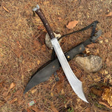 19.5 Inch Hand forged Machete | Survival Tool |Truck Leaf Spring | Full Tang Knife | Balance water tempered - FWOSI
