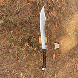 19.5 Inch Hand Forged Machete - Survival Tool with Truck Leaf Spring, Full Tang, and Balanced Water Tempered Design