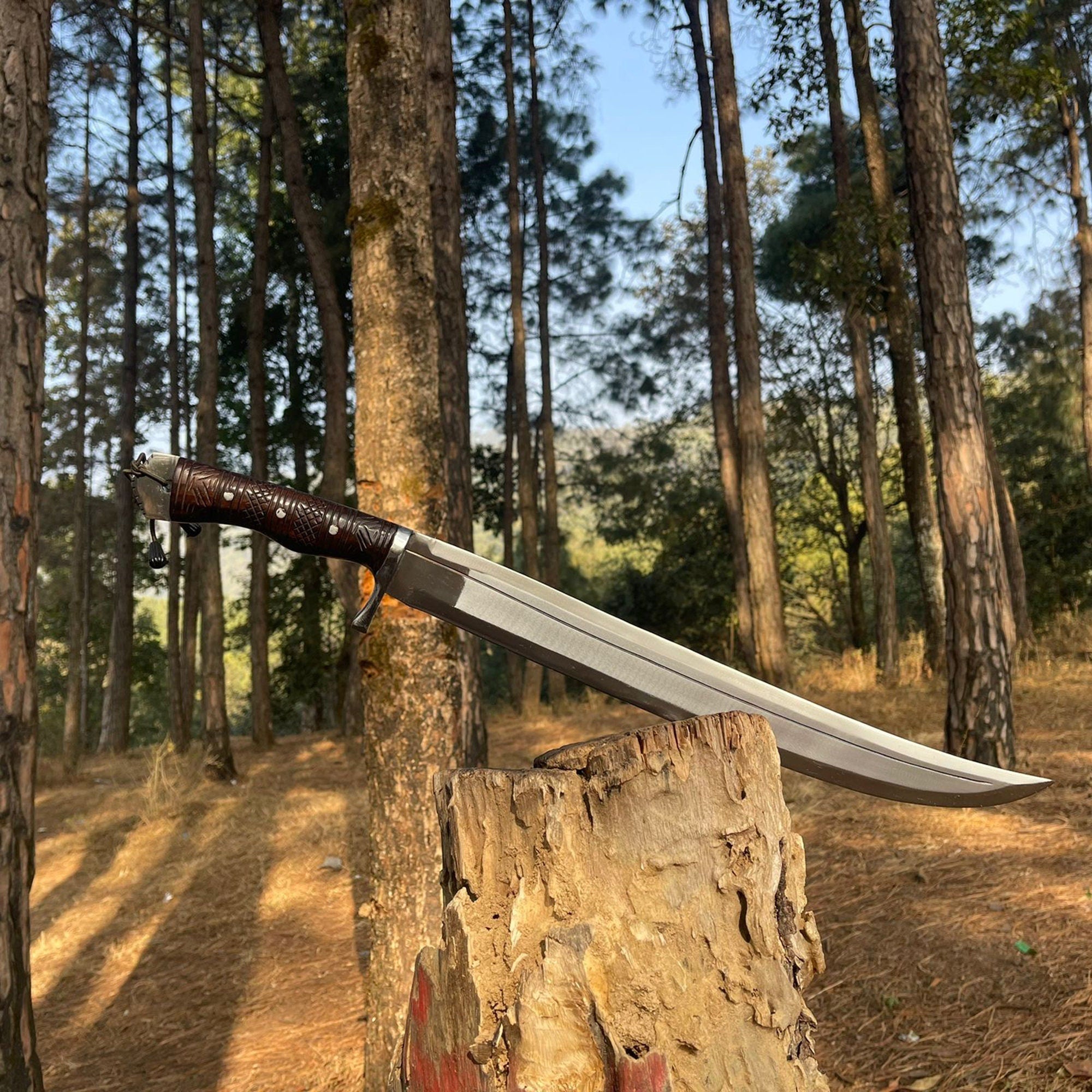 19 Inch Sword Machete Replica - Hand-Forged Unique Decorative Collectible Display Piece - FWOSI