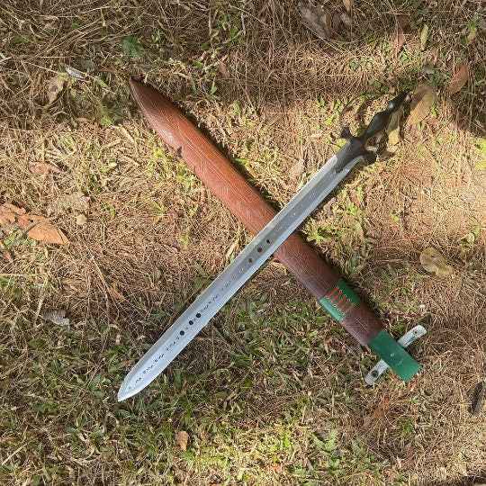 20-Inch Hand-Forged Viking Sword | Decorative Collectible with Rosewood Handle - FWOSI