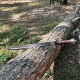 20 Inch Hand Forged Viking Sword with Handmade Leather Knife Sheath - FWOSI