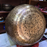 21 Inch Antique Tibetan Singing Bowl with Mallet for Meditation and Healing - FWOSI