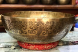21 Inch Tibetan Singing Bowl with Mallet & Cushion | Mindfulness Bell Sound Bowl for Yoga, Healing, and Meditation - FWOSI